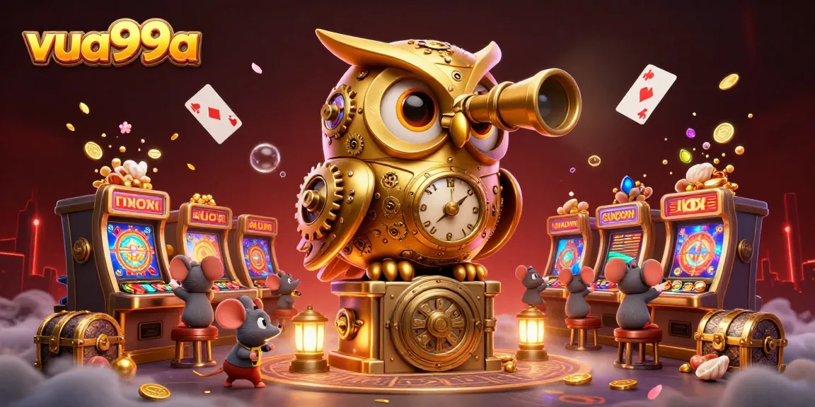 Join the action at vua99a with thrilling casino games amidst whimsical characters!