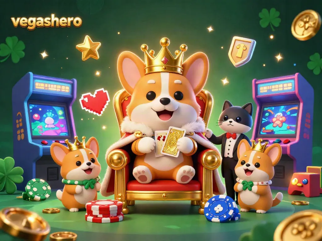 Experience the excitement of vegashero casino with a vibrant, colorful illustration showcasing playful characters and gaming elements.