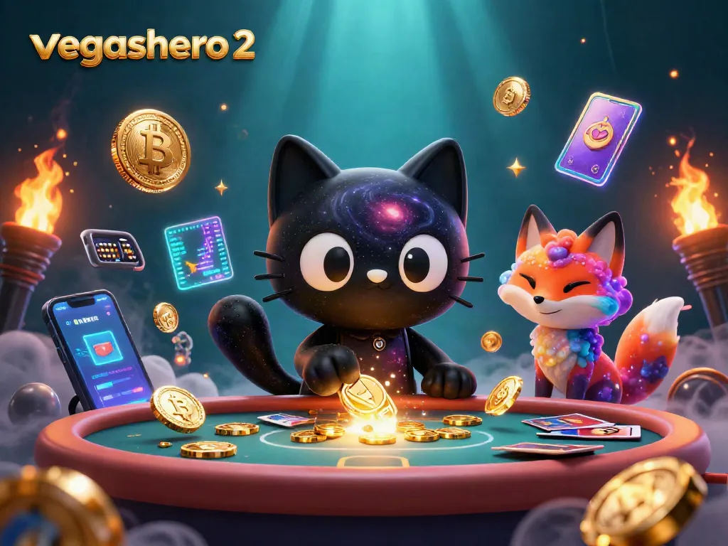 Spin the reels at vegashero 2 with a cosmic black hole cat and vibrant crypto elements!