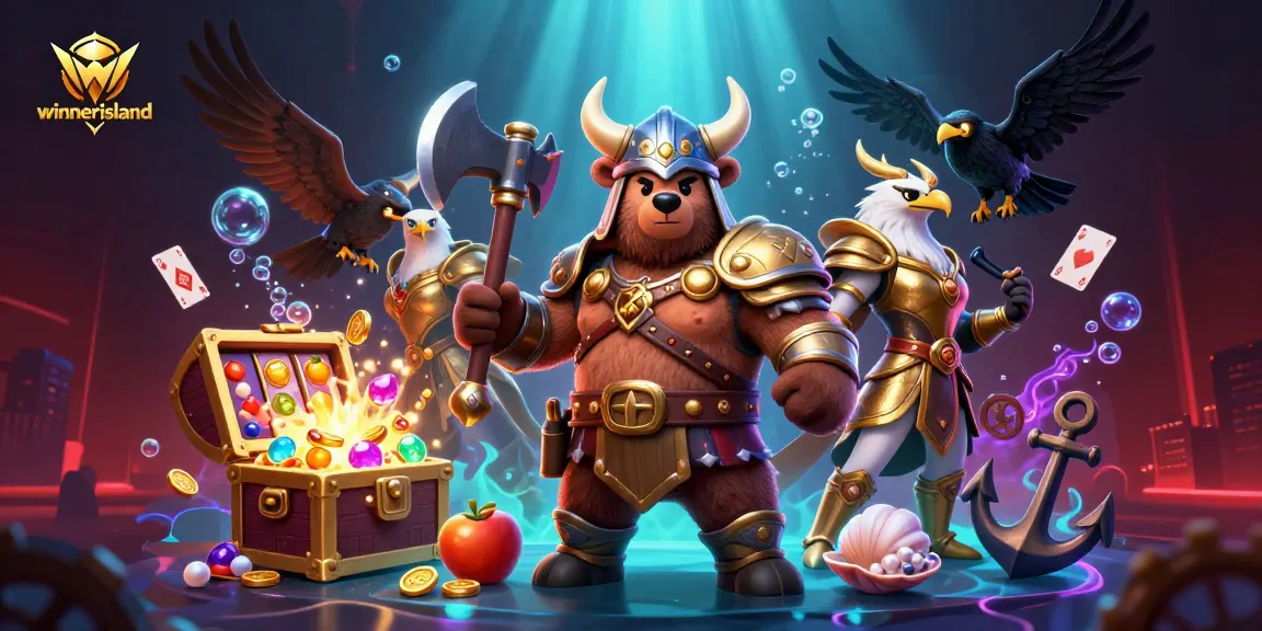 Experience the excitement of winnerisland casino with vibrant 3D character art and dynamic gaming elements.
